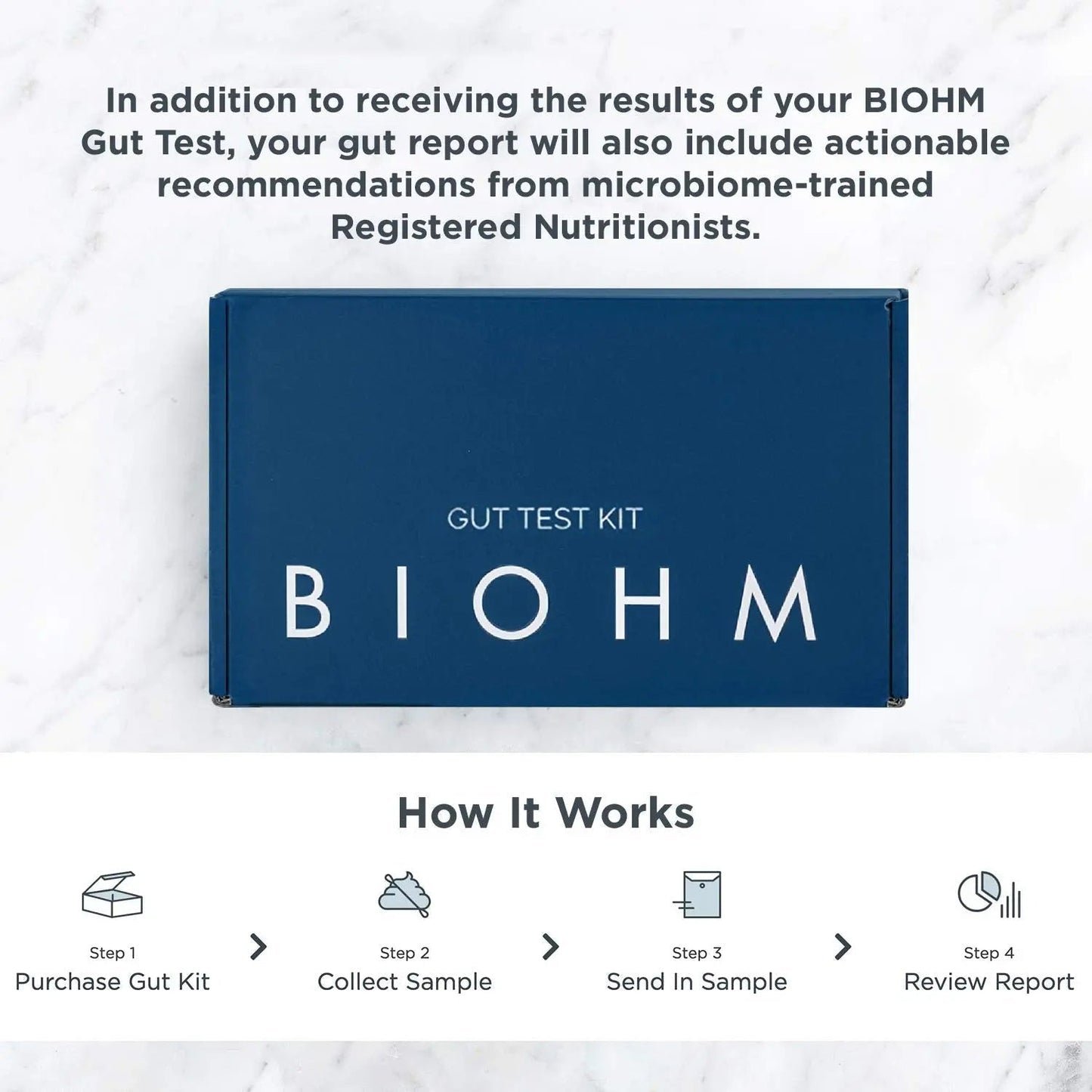 BIOHM Gut Health Test Kit for Microbiome and Digestive Health Analysis, Home Test Kit with Gut Score, Easy-to-Read Results and Actionable Recommendations - Maple Wellness Supplements