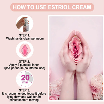 Bioidentical Estriol Cream for Women, Intimate Moisturizing Cream for Vaginal Dryness & Discomfort, Menopause Support (Peach Flavor) - Maple Wellness Supplements