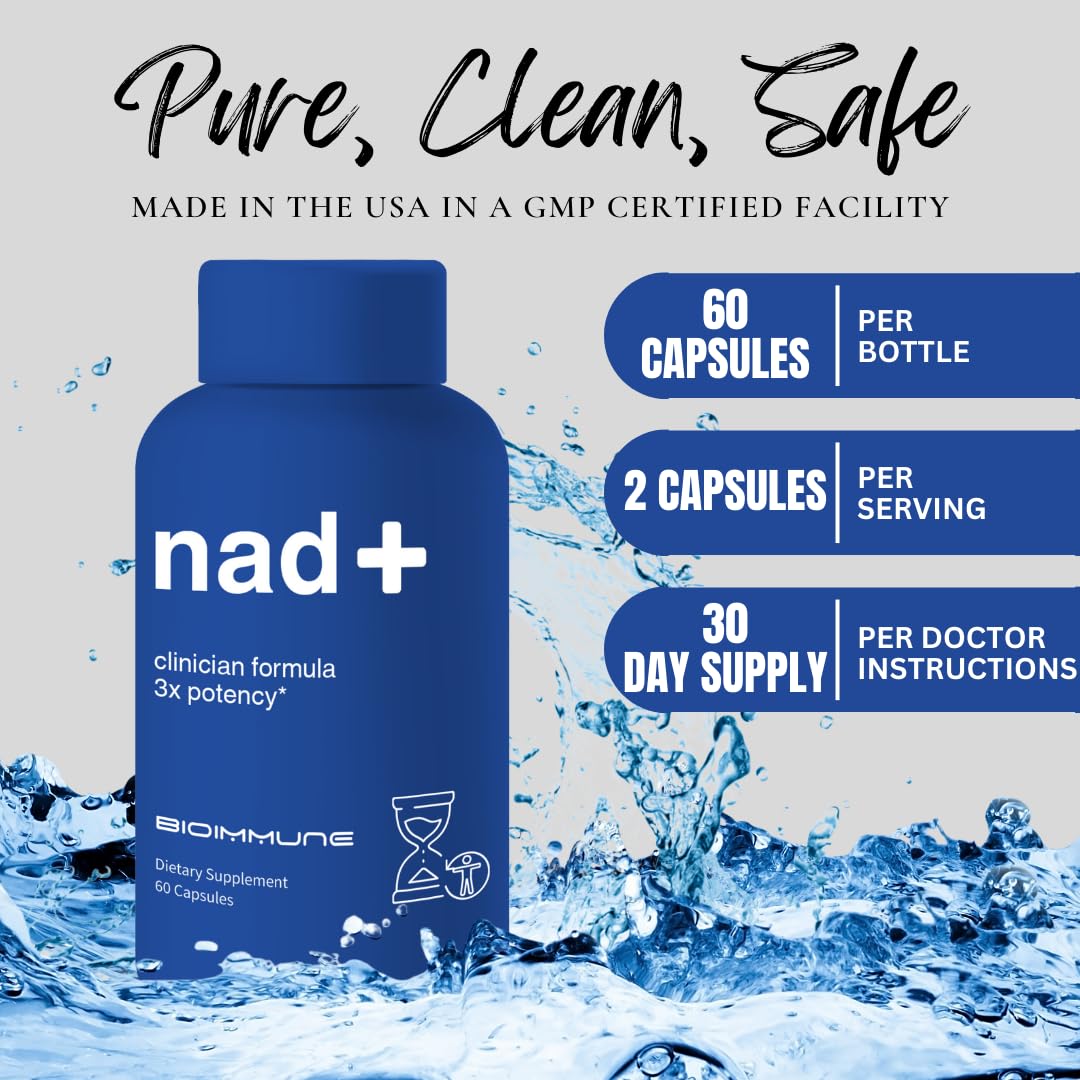 BioImmune NAD+ Supplement. Exclusive Formula w/Patent Pending RiboYOUNG™. Nicotinamide Riboside, Quercetin, Resveratrol, Betaine NRF2 Activator. Anti Aging True NAD Supplement - Maple Wellness Supplements