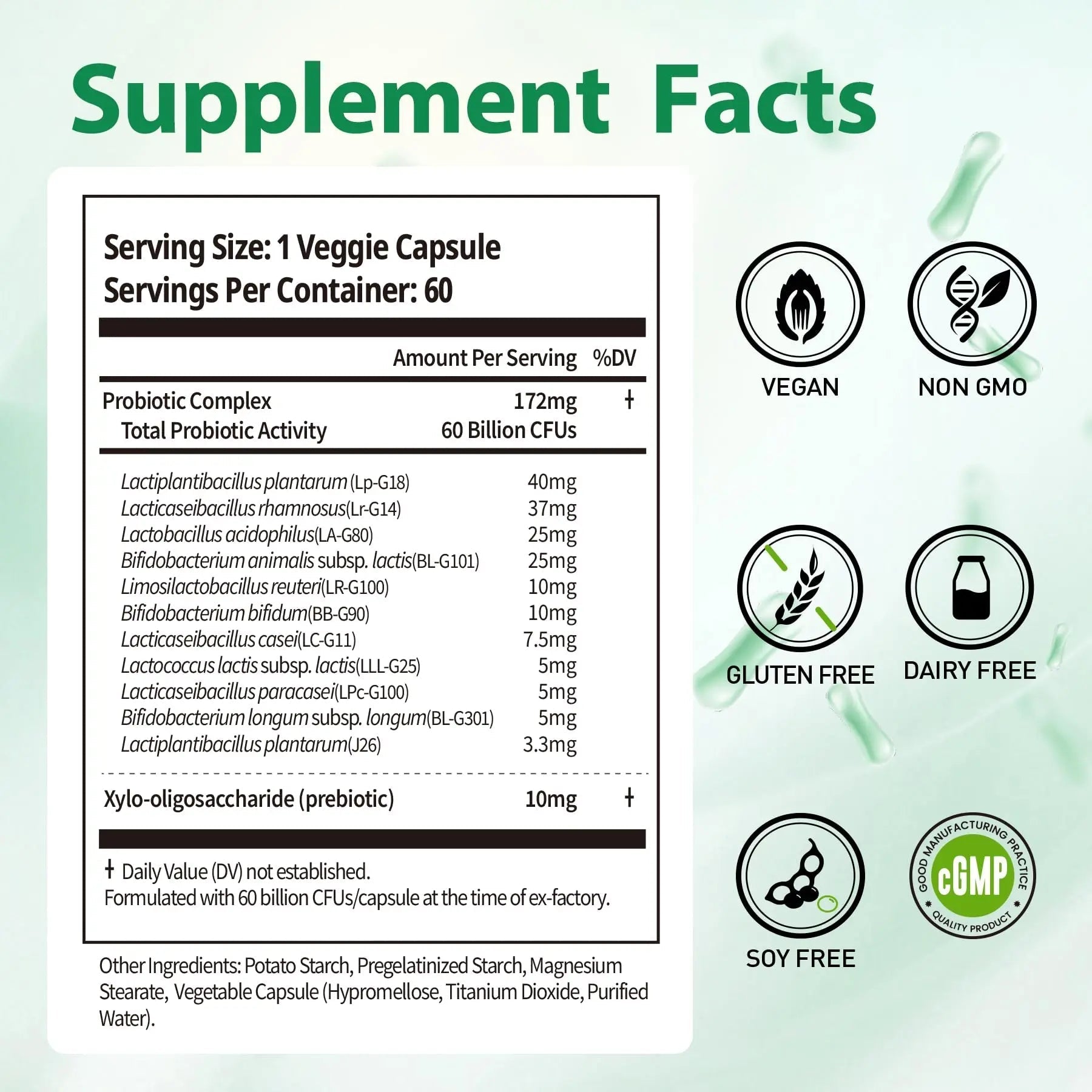 BioJhchang Probiotics Supplements 60 Billion CFUs 11 Diverse Strains Natural Prebiotics for Immune, Digestive Gut Health Supports Occasional Constipation Diarrhea Gas Bloating for Women & Men - Maple Wellness Supplements