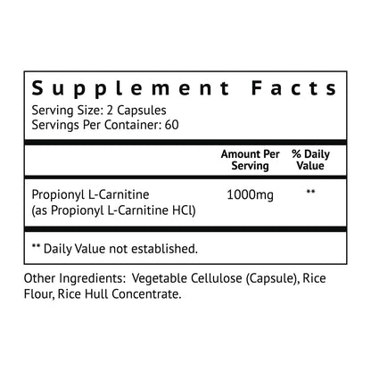 Biolor High Absorption Propionyl-L-Carnitine (PLCAR) No Artificial Fillers - Effective Propionyl L Carnitine HCL Supplement to Support Blood Circulation - 120 Capsules - Maple Wellness Supplements