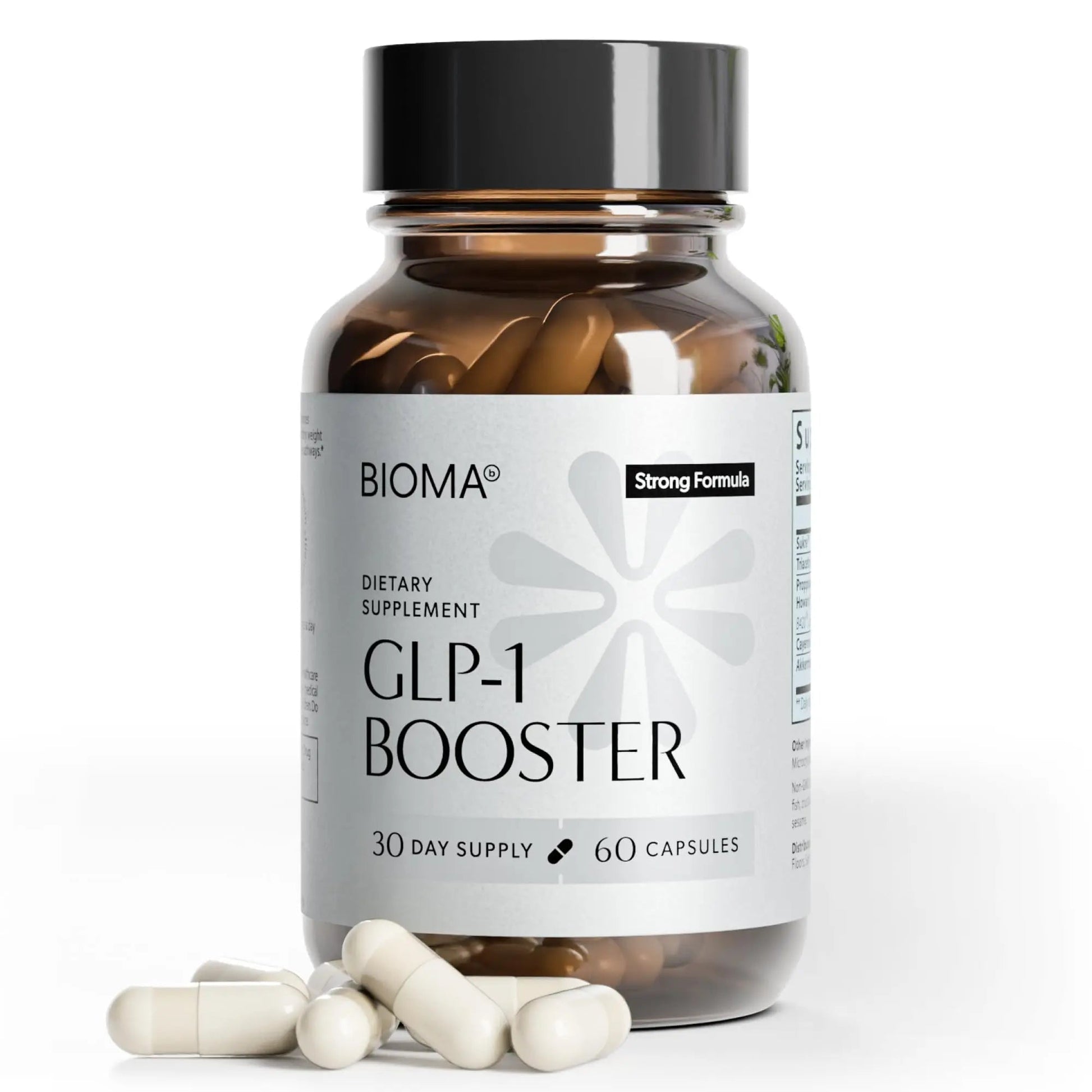 BIOMA GLP-1 Booster - Natural Appetite Control Supplement with Clinically Proven Probiotics, Prebiotics & Postbiotics - Support Weight Management & Satiety, (60 Capsules - 30 Day Supply) - Maple Wellness Supplements