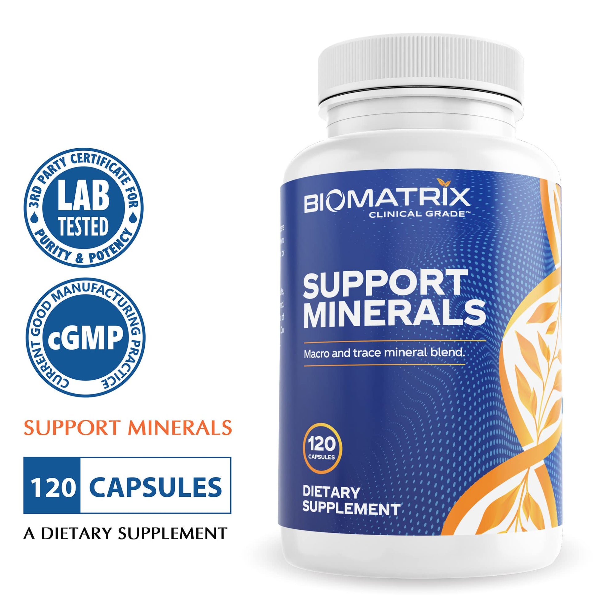 BioMatrix Mineral Supplement for Men and Women, Chelated Minerals | Iron-Free, Calcium, Magnesium, Copper, Zinc, Vitamin D, Iodine | Veggie Caps, 30-Day Supply - Maple Wellness Supplements