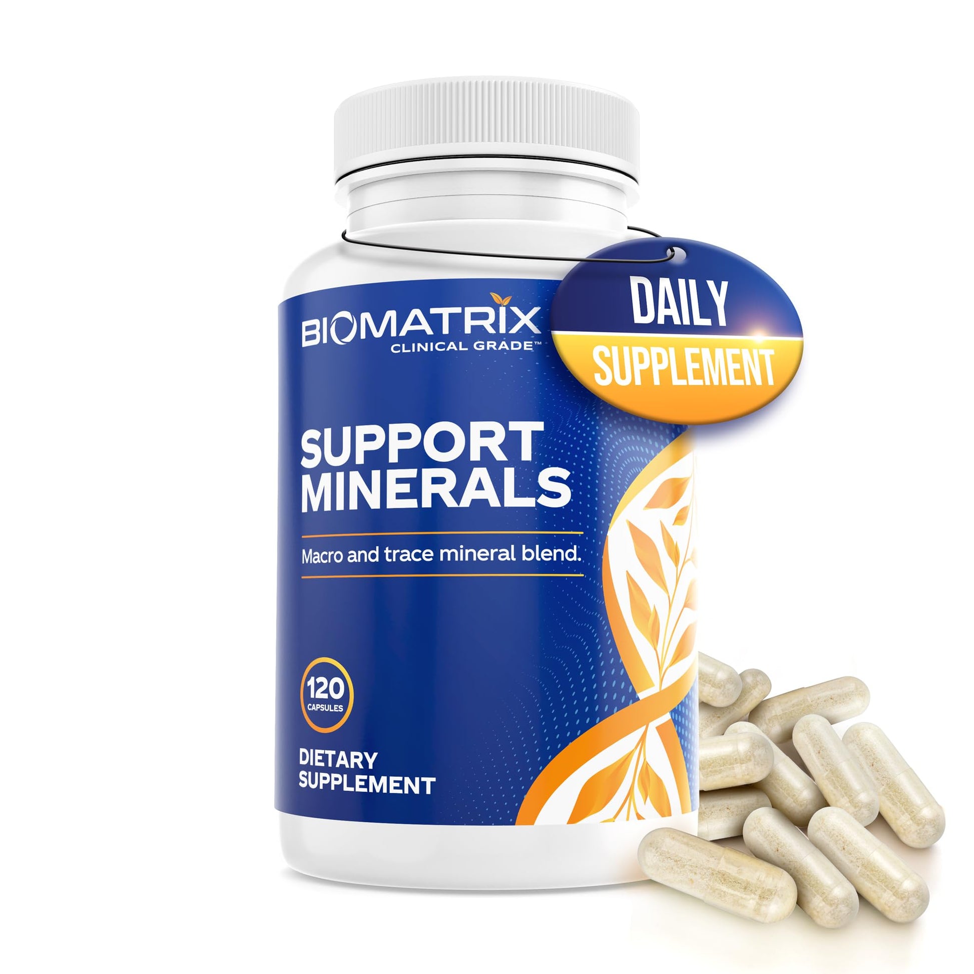 BioMatrix Mineral Supplement for Men and Women, Chelated Minerals | Iron-Free, Calcium, Magnesium, Copper, Zinc, Vitamin D, Iodine | Veggie Caps, 30-Day Supply - Maple Wellness Supplements