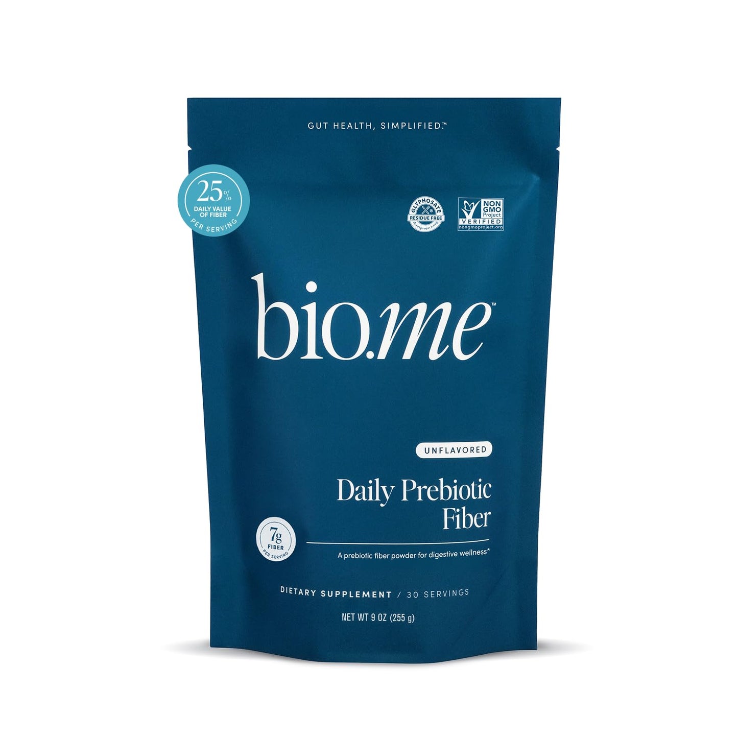 Bio.me Daily Prebiotic Fiber Powder Unflavored - 7g Per Serving - Soluble & Insoluble Fiber Supplement Powder for Women & Men - Digestive Health & Gut Health - Maple Wellness Supplements