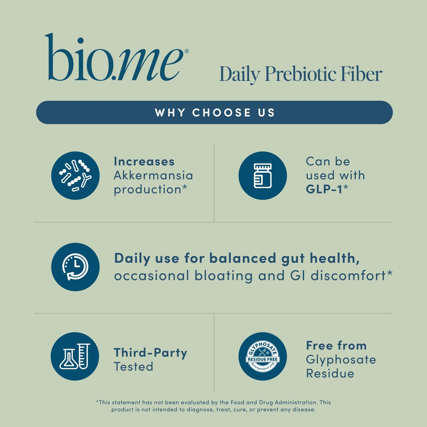 Bio.me Daily Prebiotic Fiber Powder Unflavored - 7g Per Serving - Soluble & Insoluble Fiber Supplement Powder for Women & Men - Digestive Health & Gut Health - Maple Wellness Supplements