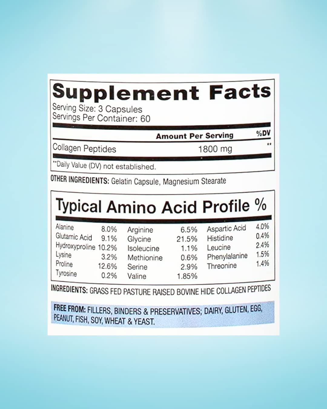 BioOptimal Collagen Peptides Capsules - Grass-Fed, Pasture-Raised Hydrolyzed Protein S]n-GMO, Zero Sugar Daily Pills for Men & Women (180 Capsules) - Maple Wellness Supplements