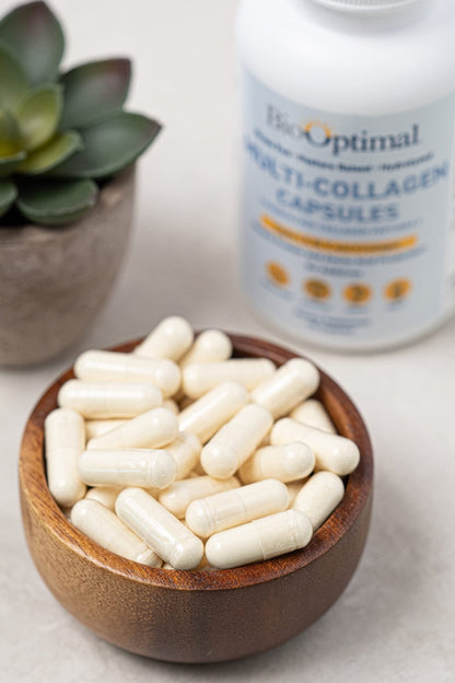 BioOptimal Multi-Collagen Supplement Capsules, Types I, II, III, V, & X Collagen, 90 Capsules - Maple Wellness Supplements
