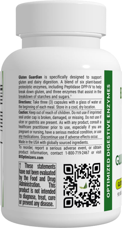 BIOptimizers Gluten Guardian 3.0 - Enzyme Supplement with DPP-IV to Support Gluten Digestion – May Help Prevent Bloating, - Maple Wellness Supplements