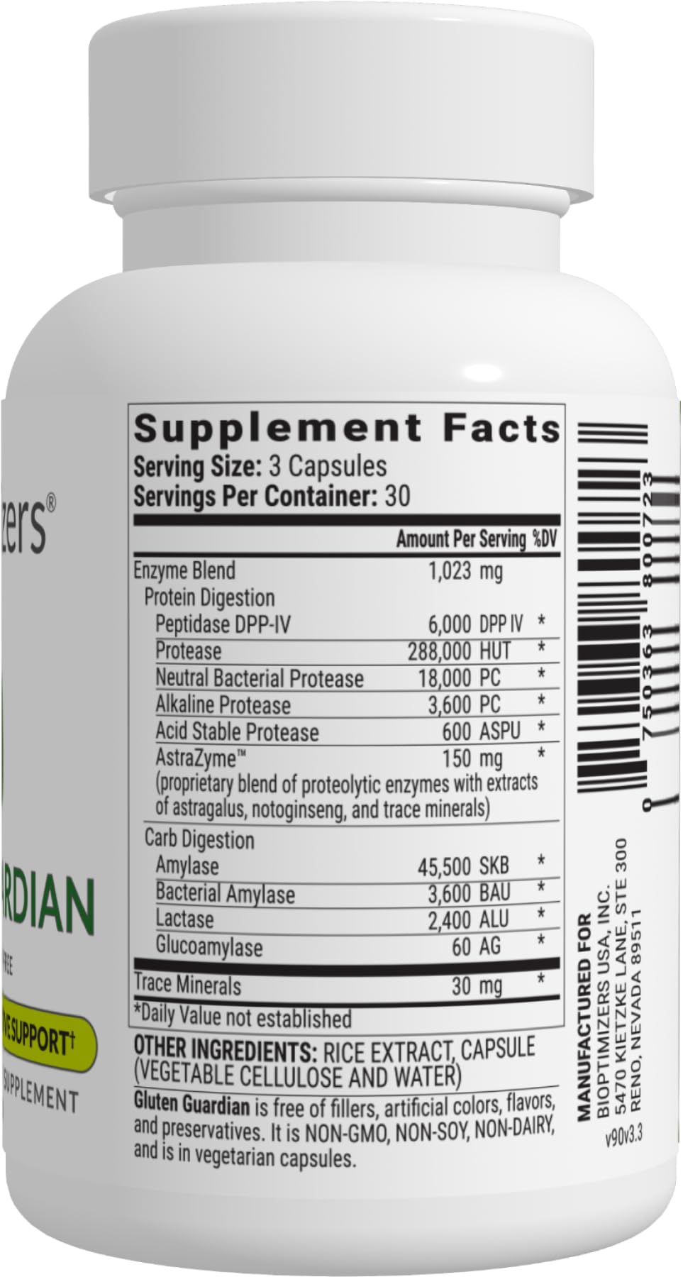 BIOptimizers Gluten Guardian 3.0 - Enzyme Supplement with DPP-IV to Support Gluten Digestion – May Help Prevent Bloating, - Maple Wellness Supplements