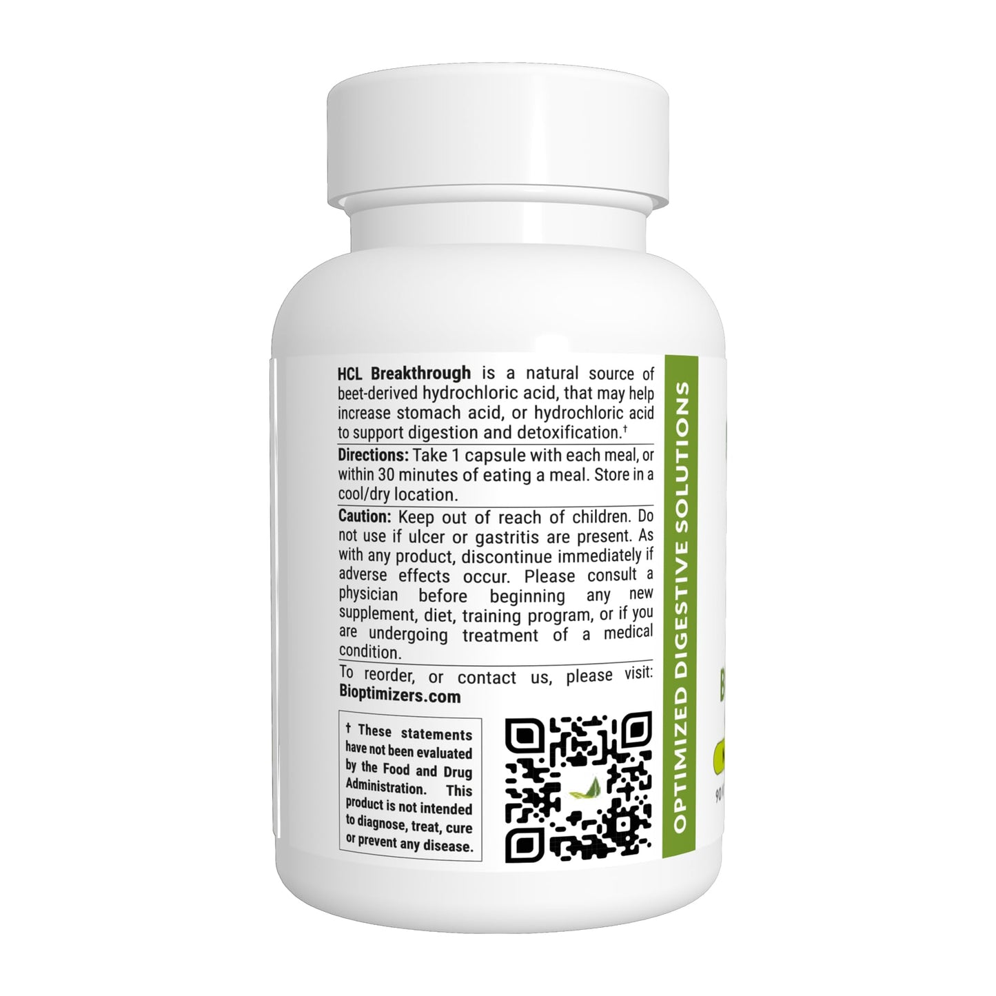 BIOptimizers HCL Breakthrough - Betaine Hydrochloride Enzymes Supplement - Assists with Protein Breakdown and Absorption - Helps Gas and Heartburn Relief - Maple Wellness Supplements