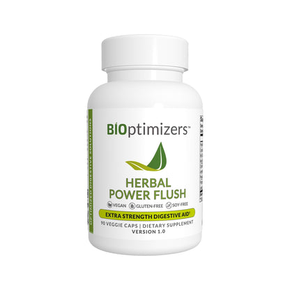 BIOptimizers Herbal Power Flush - Extra Strength Digestive Cleanse - Eliminate Toxins Improve Bowel Digestion - Maple Wellness Supplements