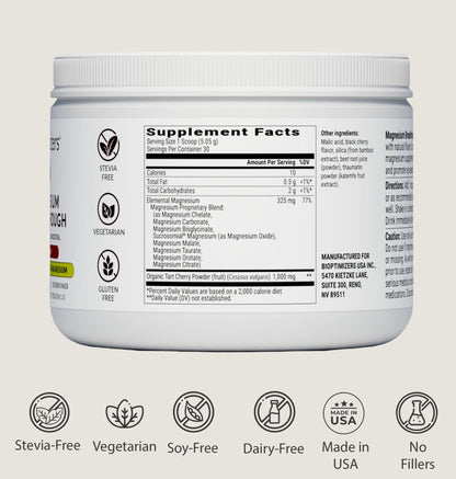BIOptimizers Magnesium Breakthrough Drink - 8 Forms of Magnesium, Electrolytes, Sleep Health, Stress, Muscle Recovery, Heart Support | Glycinate, Citrate, Malate- Tart Cherry - Maple Wellness Supplements