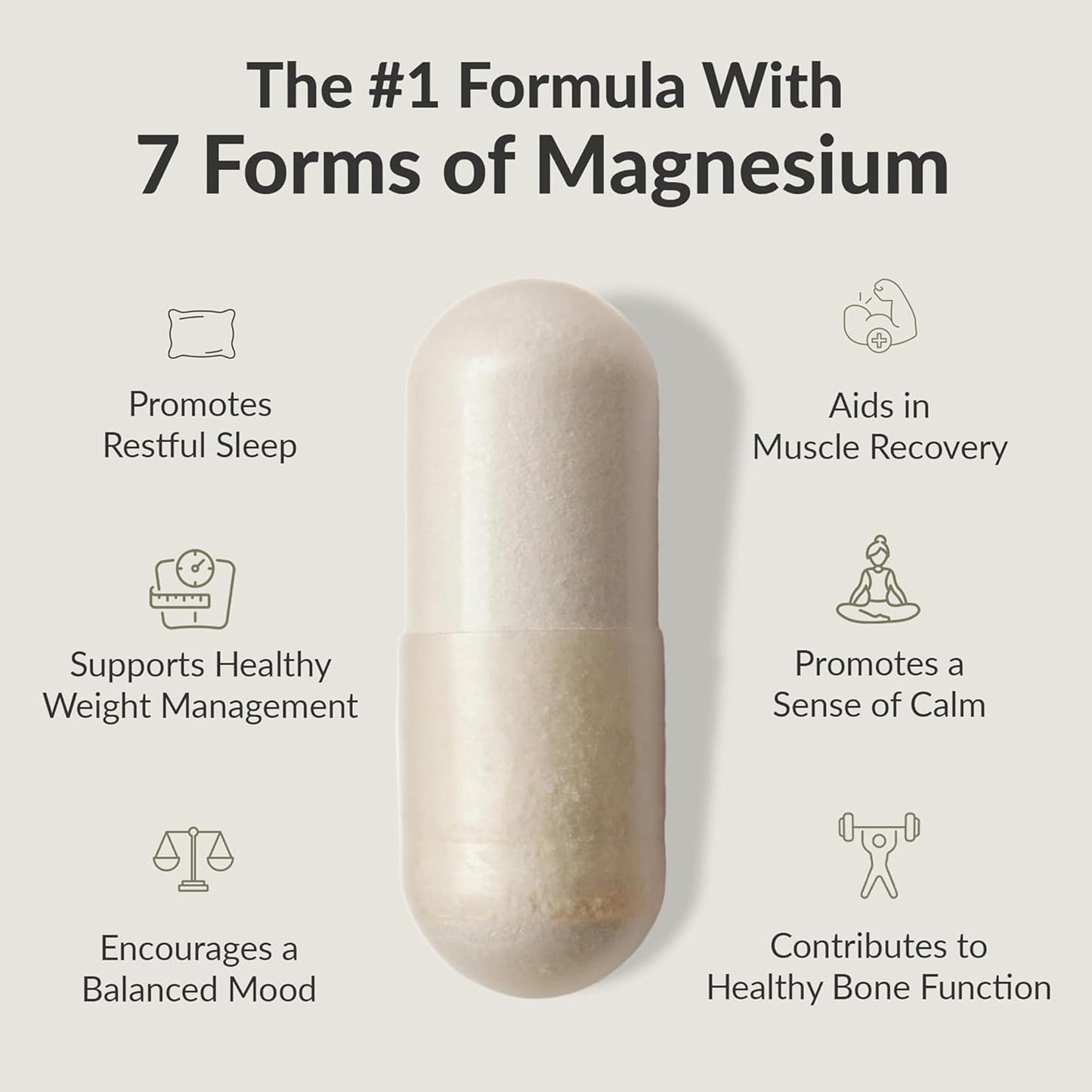 BIOptimizers Magnesium Breakthrough Supplement with 500mg - 7 Forms of Magnesium: Glycinate, Malate, Citrate, and More - Natural Support for Sleep and Cognitive Function -30 Capsules- Calming Vitamins - Maple Wellness Supplements