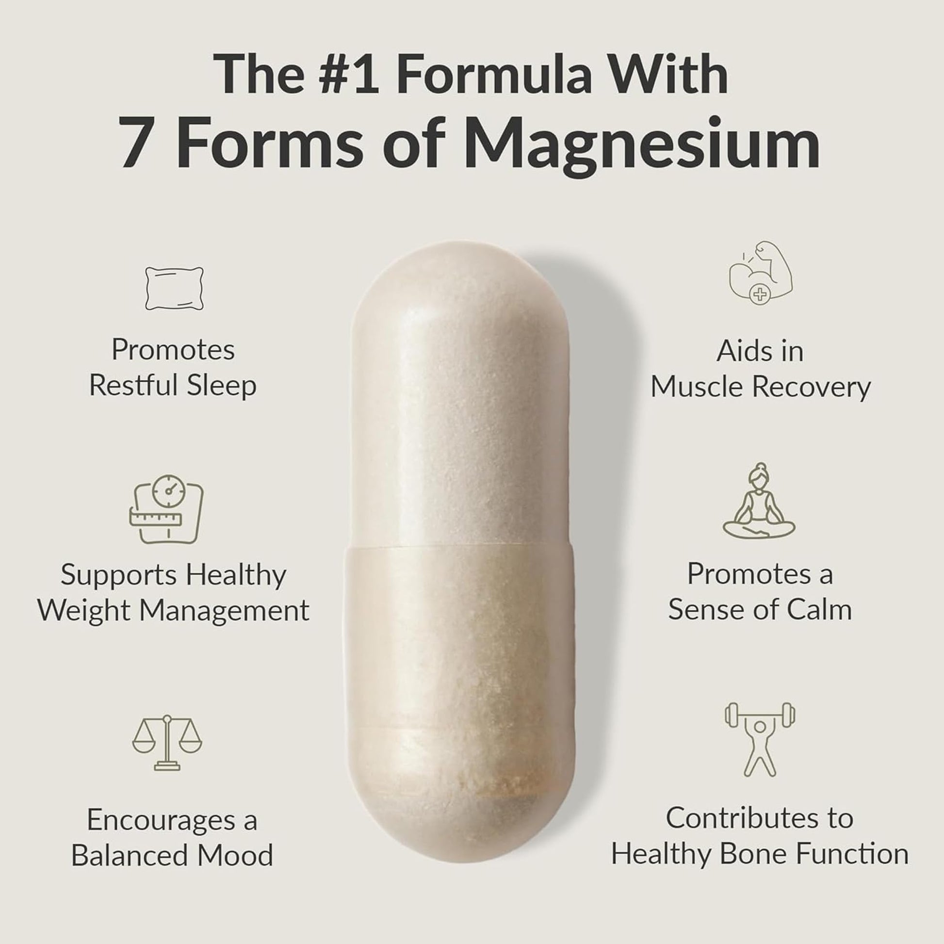 BIOptimizers Magnesium Breakthrough Supplement with 500mg - 7 Forms of Magnesium: Glycinate, Malate, Citrate, and More - Natural Support for Sleep and Cognitive Function -30 Capsules- Calming Vitamins - Maple Wellness Supplements