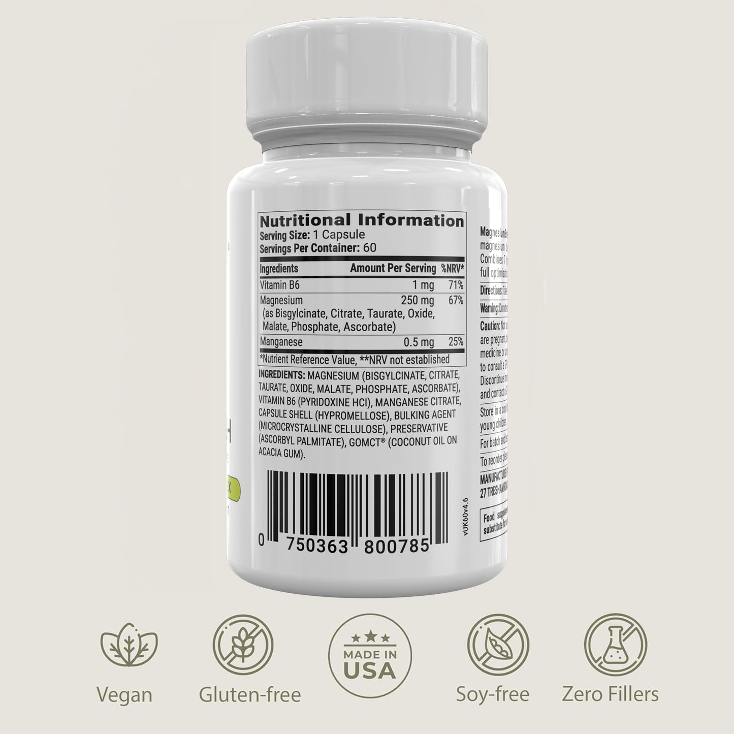 BIOptimizers Magnesium Breakthrough Supplement with 500mg - 7 Forms of Magnesium: Glycinate, Malate, Citrate, and More - Natural Support for Sleep and Cognitive Function -60 Capsules- Calming Vitamins - Maple Wellness Supplements