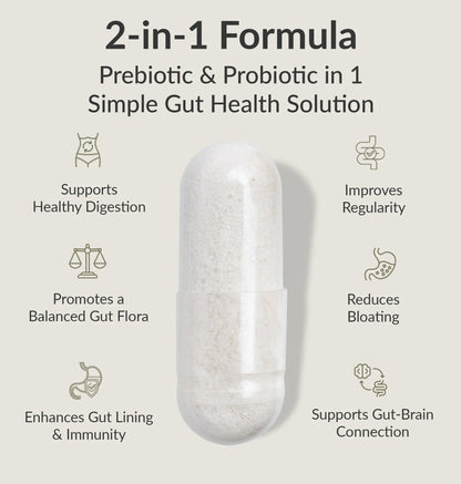BIOptimizers Probiotic Breakthrough – Lactobacillus Plantarum OM Probiotics & Prebiotics Health Supplement for Gut, Digestive & Immune Support Probiotics for Women Men Elderly– 30 Vegan Capsules - Maple Wellness Supplements