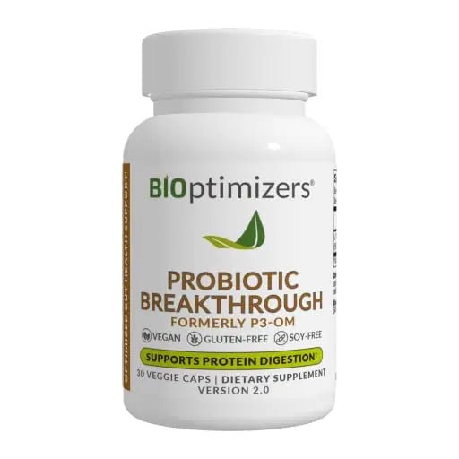 BIOptimizers Probiotic Breakthrough – Lactobacillus Plantarum OM Probiotics & Prebiotics Health Supplement for Gut, Digestive & Immune Support Probiotics for Women Men Elderly– 30 Vegan Capsules - Maple Wellness Supplements