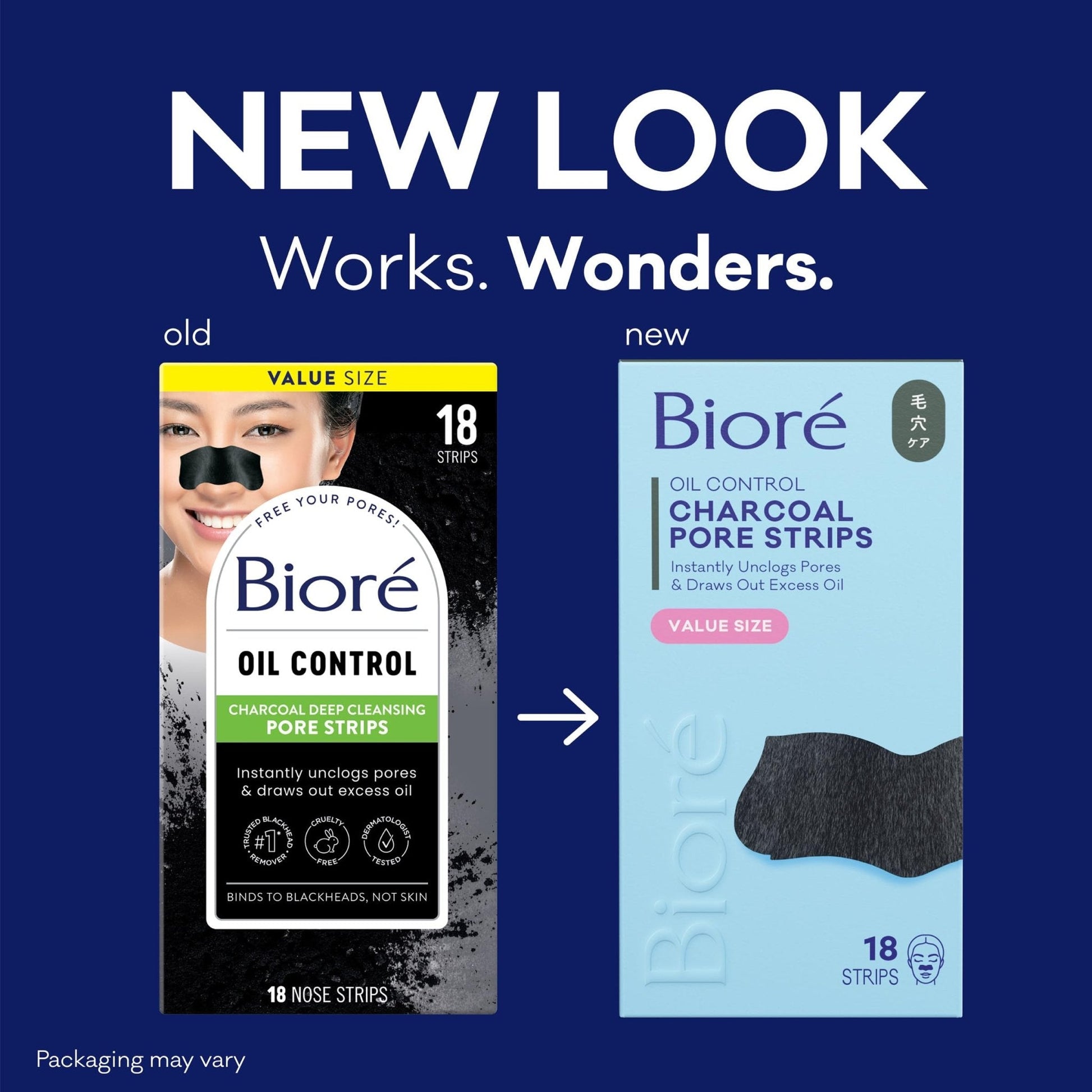 Biore Charcoal, Deep Cleansing Pore Strips, Nose Strips for Blackhead Removal on Oily Skin - Maple Wellness Supplements