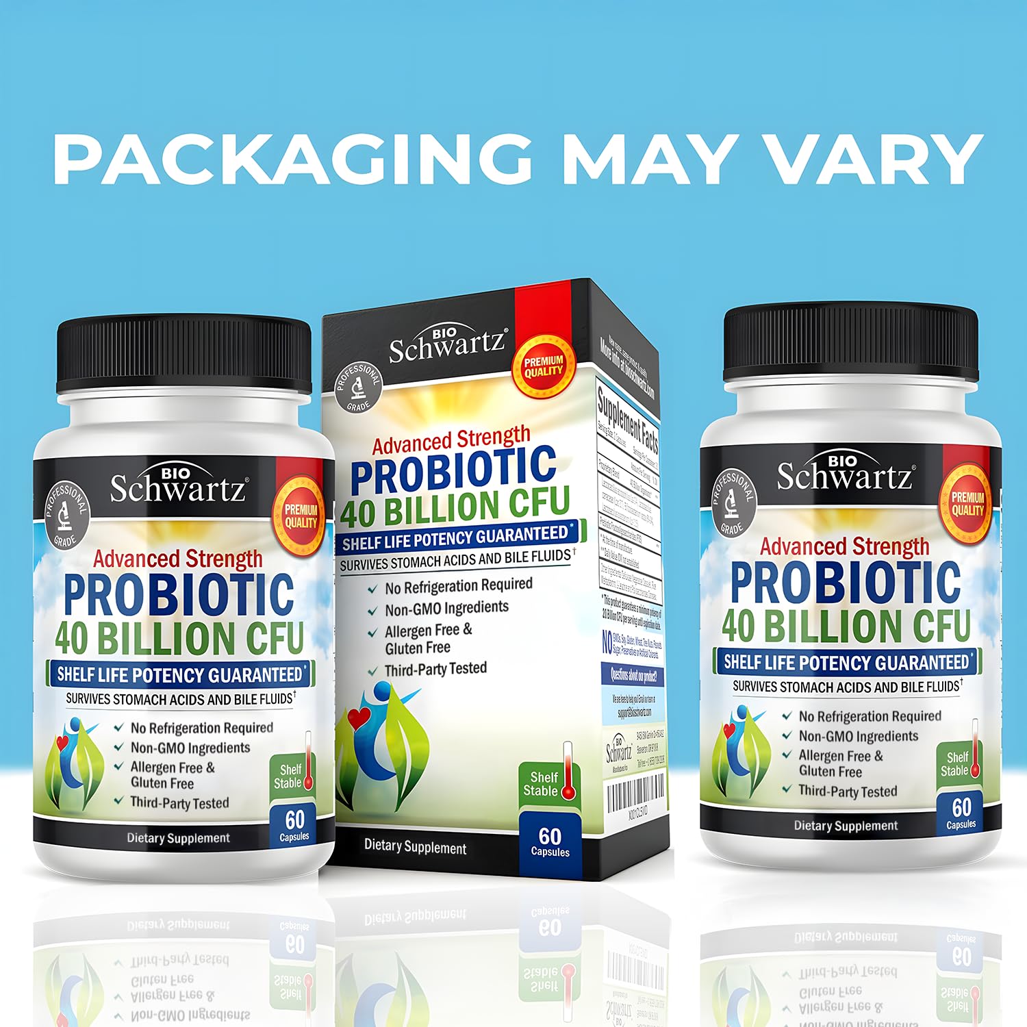 BioSchwartz Daily Probiotic Nutritional Supplement - 40 Billion CFU for Gut Health - Probiotics for Men and Women - Digestive Health with Astragalus - Maple Wellness Supplements