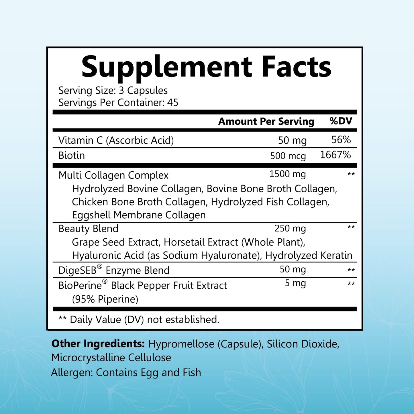 BioSchwartz Hydrolyzed Collagen Peptide Capsules - Multi Collagen Supplements for Women Types I, II, III, V, X with Vitamin C, Biotin, - Maple Wellness Supplements
