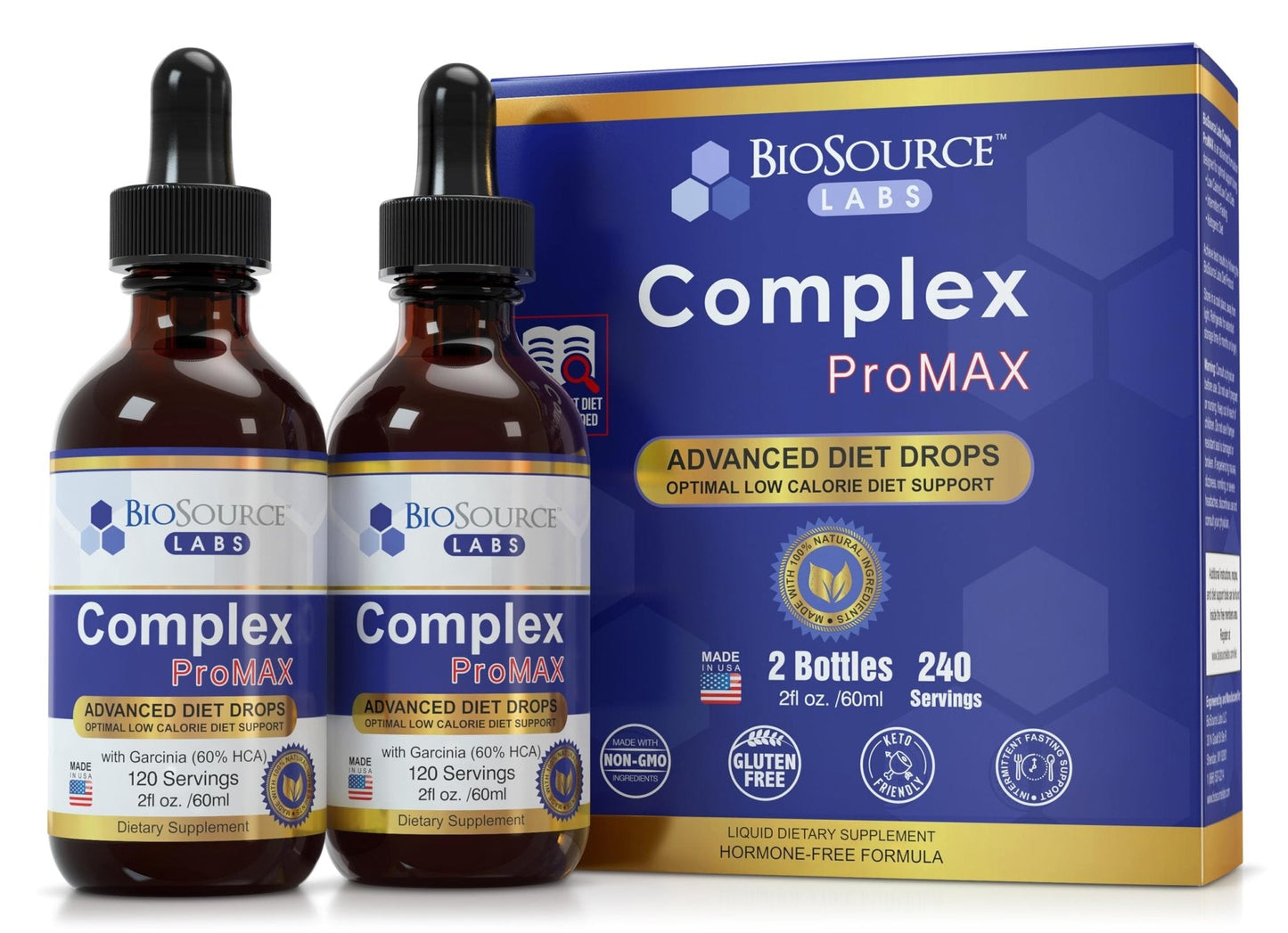 BioSource Labs Complex ProMAX Premium Diet Drops (2 x 2 oz Bottle) - Maple Wellness Supplements