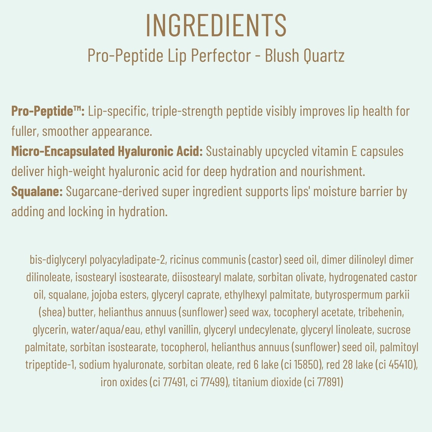 Biossance Pro-Peptide Lip Perfector – Triple-Treat Vegan Lip Balm – Deeply Hydrating with Pro-Peptides & Hyaluronic Acid – Enhances Natural Lip Color – Silky, Glossy Finish in Blush Quartz, Pink - Maple Wellness Supplements