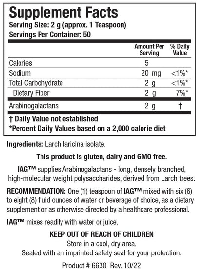 Biotics Research IAG Easy to Dissolve Prebiotic Powdered Formula, Immune Support, Gut Health, Stimulate Butyrate Production, Colon Health 3.6 Ounces - Maple Wellness Supplements