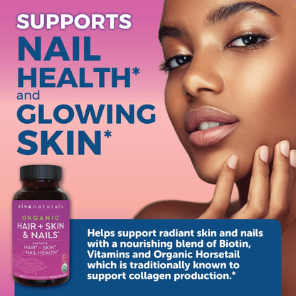Biotin 5000 mcg Hair Skin Nails Vitamins for Women – Organic and Vegetarian-Friendly Supplement with Vitamin E, B-Vitamins, Spirulina - Maple Wellness Supplements