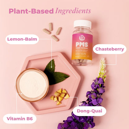 BIOTOPLEVEL PMS Support Supplement for Women & PMS Relief, Hormone Balance & Menstrual Period Relief for Cramps, Bloating & Mood Swings with Chasteberry, Vitamin B6, Lemon Balm, Dong Quai, 30 Count - Maple Wellness Supplements