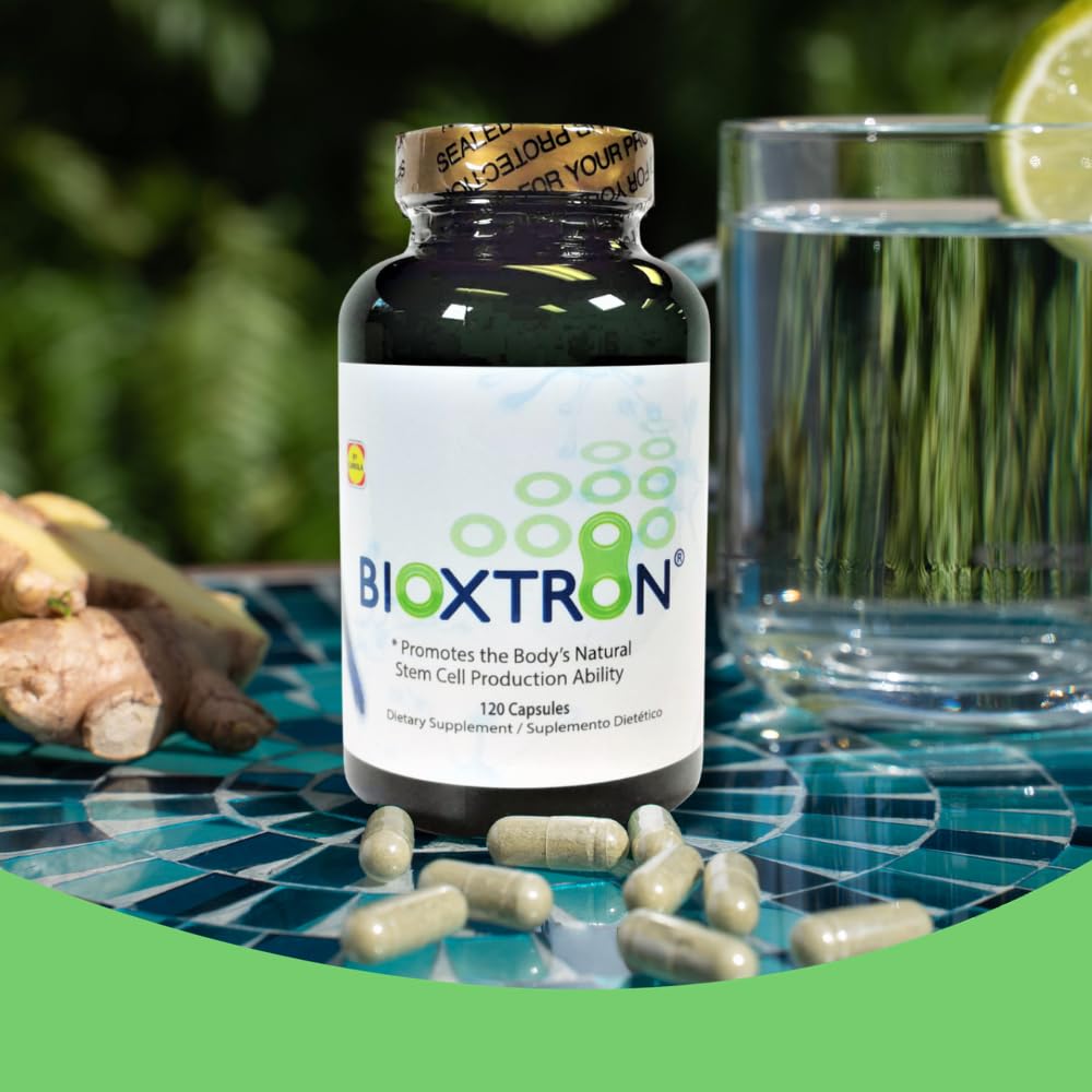Bioxtron Natural AFA Stem Cell Supplement - Joint Support & Muscle Pain - Immune System Support - Natural Blue Green Algae Spirulina - 120 Caps - Maple Wellness Supplements