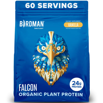 BIRDMAN Falcon Vegan Protein Powder Organic, Stevia & Sugar Free, Plant Based Protein - Maple Wellness Supplements