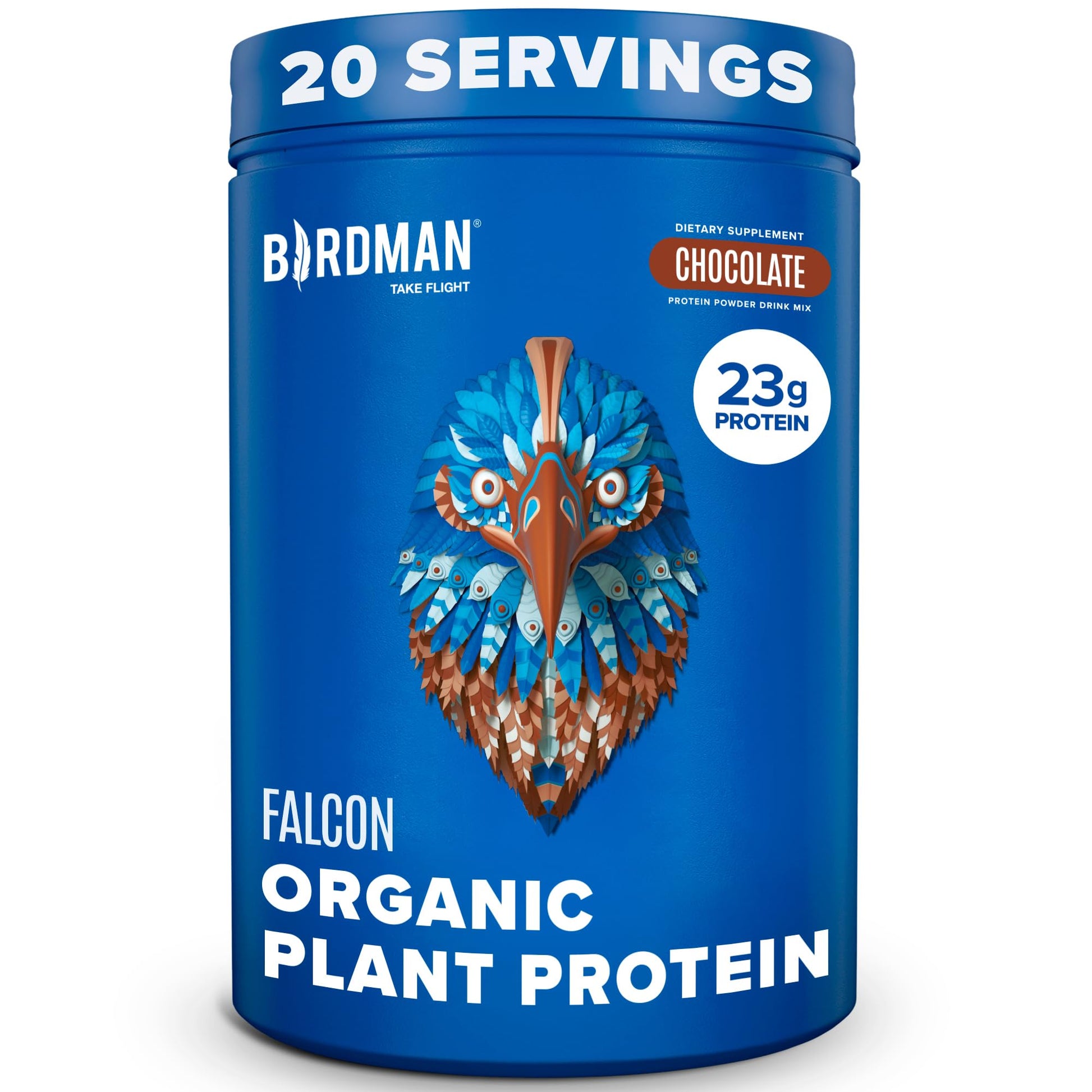 BIRDMAN Falcon Vegan Protein Powder Organic, Stevia & Sugar Free, Plant Based Protein - Maple Wellness Supplements