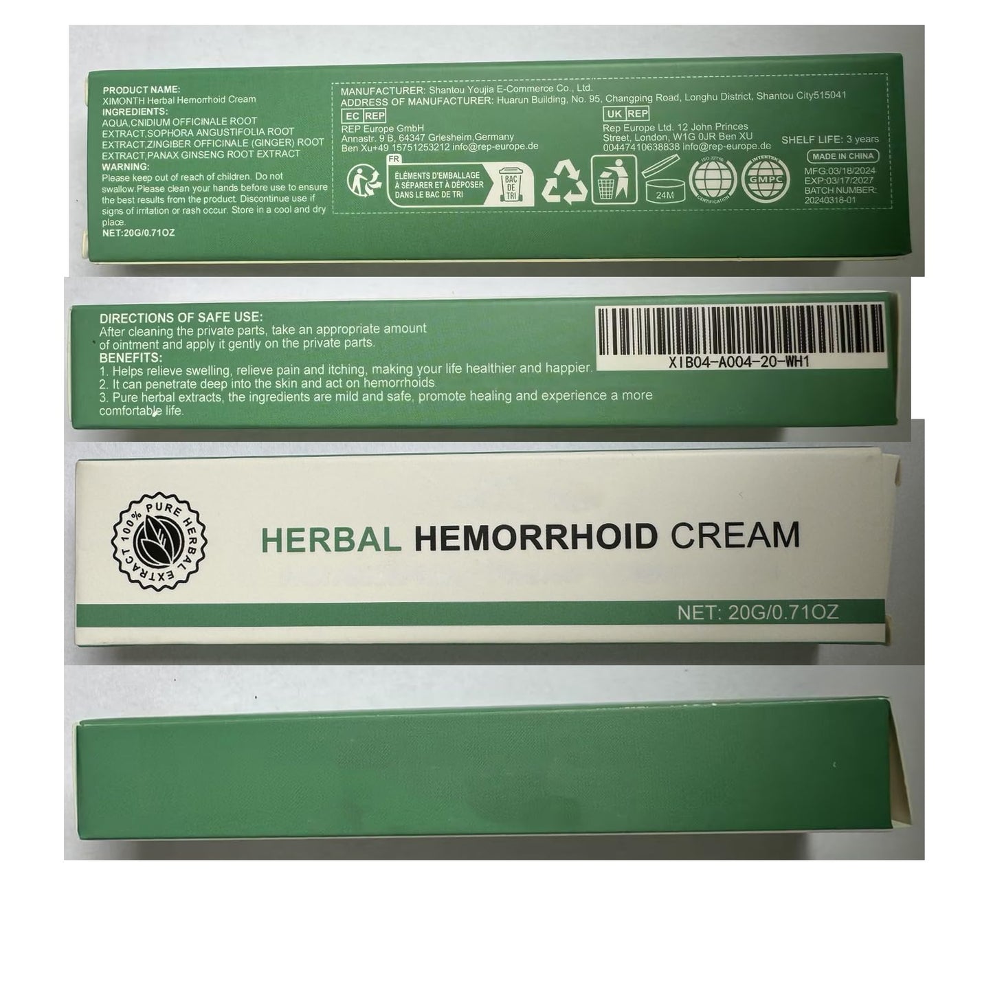 BITYEYE Herbal Hemorrhoids Cream,Hemorrhoid Cream,for Men and Women (1PCS) - Maple Wellness Supplements