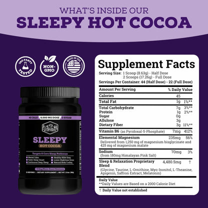 Black Forest Sleepy Hot Cocoa - Magnesium Hot Chocolate Sleepy Cocoa Sleep Powder for Adults with Melatonin & L-Theanine - Natural Sleep Drink Mix for Deep Sleep & Relaxation, - Maple Wellness Supplements