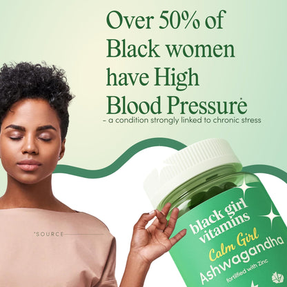 Black Girl Vitamins Calm Girl Ashwagandha + Zinc Gummies Stress Support, Promotes Relaxation & Mental Clarity, Supports Sleep & Immune Health - Maple Wellness Supplements
