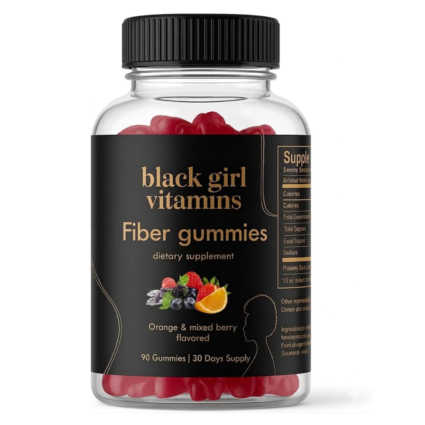 Black Girl Vitamins - Fiber Gummies - Prebiotic for Gut Health & Bloat Relief - Supports Digestion, Regularity & Microbiome Balance - Vegan, Gluten-Free, Halal - Maple Wellness Supplements