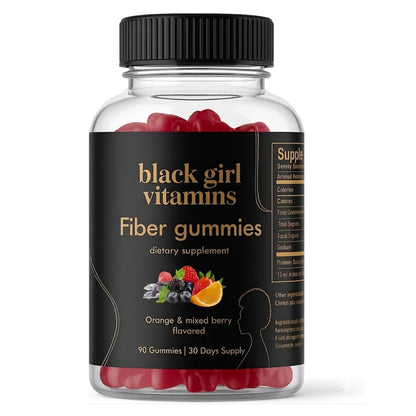 Black Girl Vitamins - Fiber Gummies - Prebiotic for Gut Health & Bloat Relief - Supports Digestion, Regularity & Microbiome Balance - Vegan, Gluten-Free, Halal - Maple Wellness Supplements