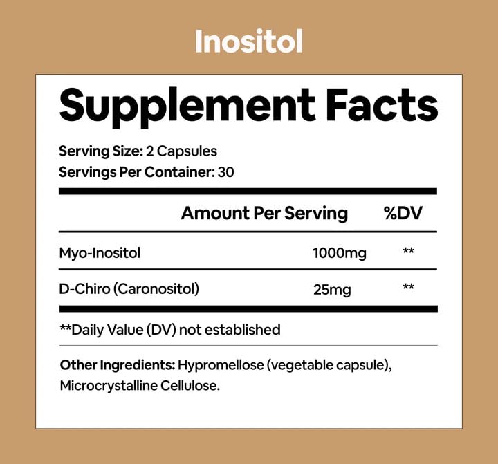 Black Girl Vitamins Inositol Supplement, 2000mg Myo + 50mg D-Chiro, Vegan Capsules to Support Hormone Balance - Maple Wellness Supplements