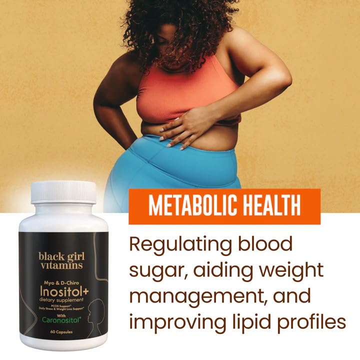 Black Girl Vitamins Inositol Supplement, 2000mg Myo + 50mg D-Chiro, Vegan Capsules to Support Hormone Balance - Maple Wellness Supplements