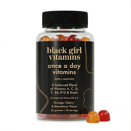 Black Girl Vitamins Once a Day - Womens Multivitamin Gummy - Vitamin A, B, C, E and Zinc. Multivitamin for Women, Immune Support. Vegan - Maple Wellness Supplements