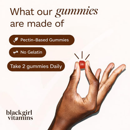 Black Girl Vitamins Once a Day - Womens Multivitamin Gummy - Vitamin A, B, C, E and Zinc. Multivitamin for Women, Immune Support. Vegan - Maple Wellness Supplements