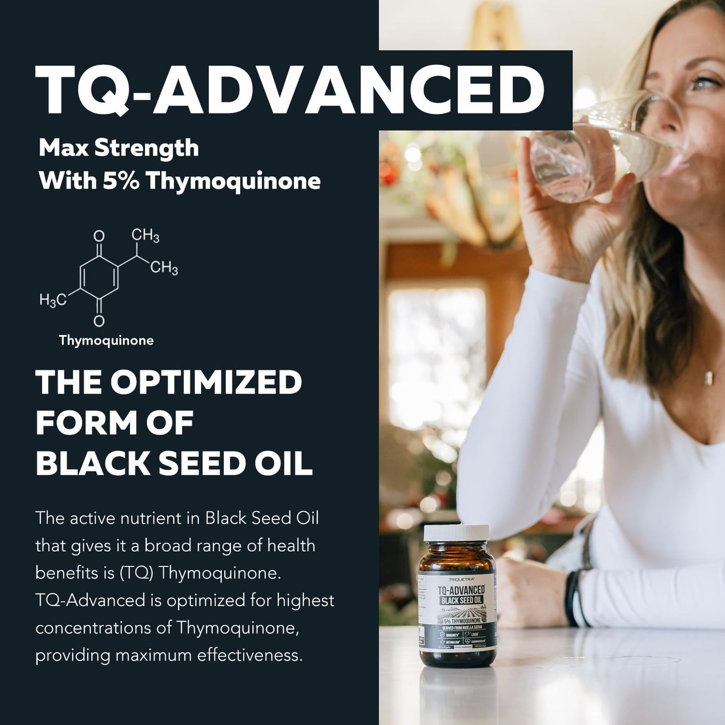 Black Seed Oil Softgels | 5% Thymoquinone - TQ-Advanced® | High Potency - 500 mg per Capsule - 15:1 Concentrate from Nigella Sativa Extract - Maple Wellness Supplements