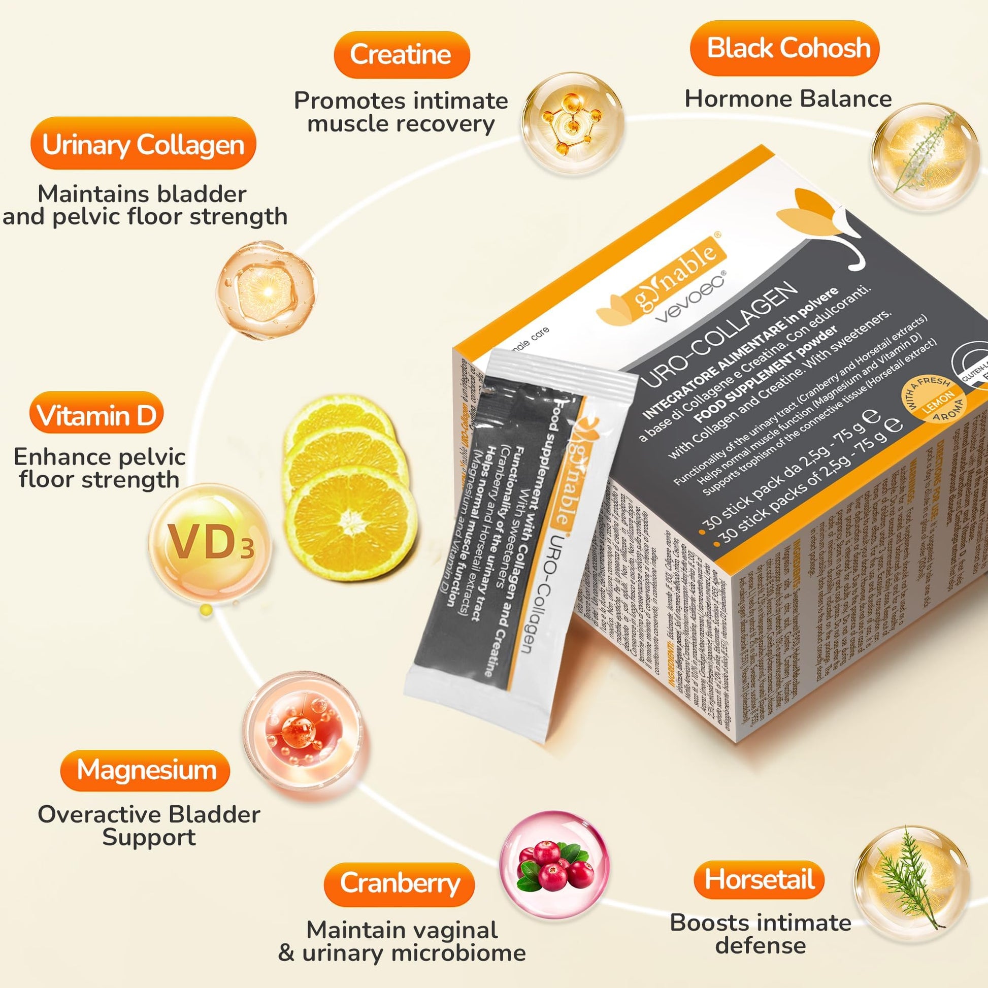Bladder Control Supplements for Women: UroCollagen for Postpartum Recovery Supports Pelvic Floor Muscles Strength, Urinary Urgency Frequency Leakage, for Hormone Harmony Balance, Powder, 30-Day Supply - Maple Wellness Supplements
