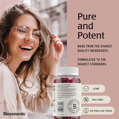 Blessments - Prebiotic Fiber Gummies for Adults & Kids with No Added Sugar- 5g (60 Count-2 Pack) High Fiber Supplement Gummies - Vegan - Keto Friendly - Maple Wellness Supplements