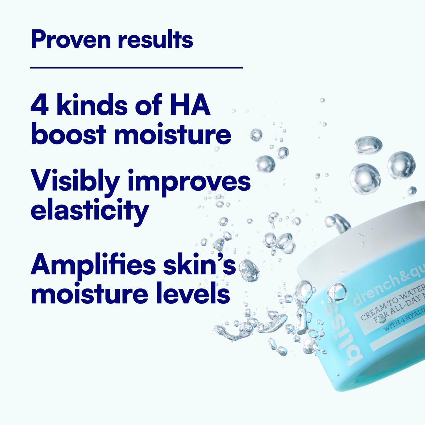 Bliss Drench & Quench Hyaluronic Acid Cream to Water Moisturizer | Lightweight Face Cream with 4 Types of Hyaluronic Acid for All Day Hydration and Plump Skin | Clean Vegan & Cruelty Free 1.7 fl oz - Maple Wellness Supplements