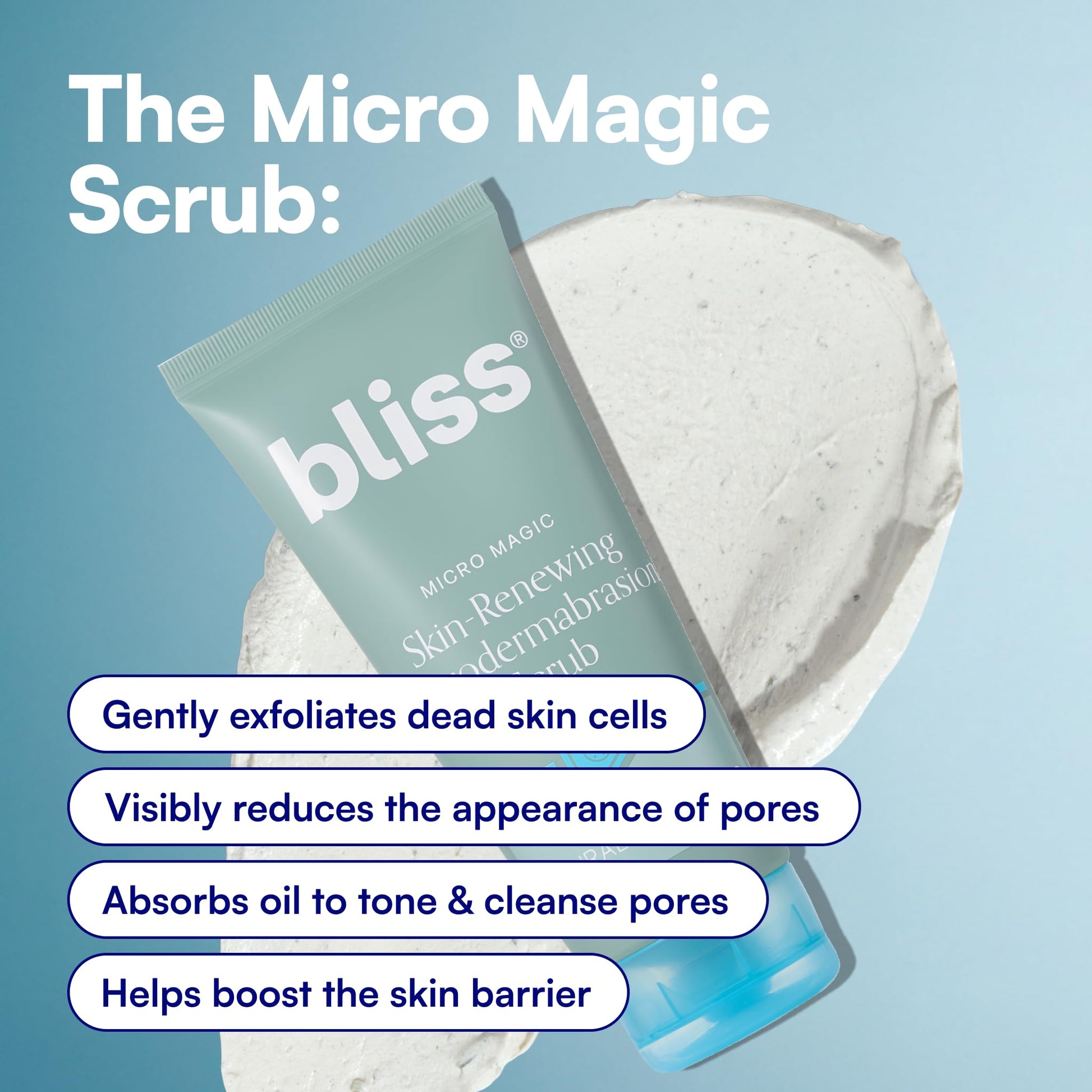 Bliss Micro Magic Skin-renewing Microdermabrasion Scrub | Smoothing Volcanic Pumice & Purifying Kaolin Clay | Refreshed Glow Straight-from-the-Spa - Maple Wellness Supplements
