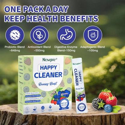 Blltzzz Newpie Superfoods Happy Cleaner Probiotic Powder,Watermelon Flavor Prebiotic & Probiotic Powder,Organic Fiber,Sugar Free,Gut Health,Natural Antioxidant - Maple Wellness Supplements