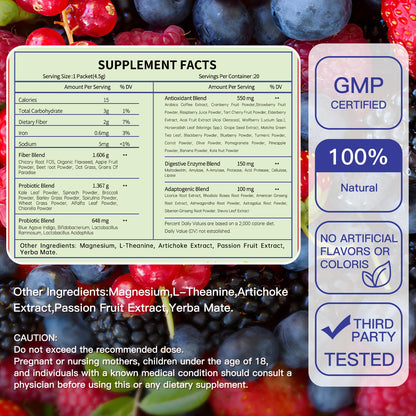 Blltzzz Newpie Superfoods Happy Cleaner Probiotic Powder,Watermelon Flavor Prebiotic & Probiotic Powder,Organic Fiber,Sugar Free,Gut Health,Natural Antioxidant - Maple Wellness Supplements