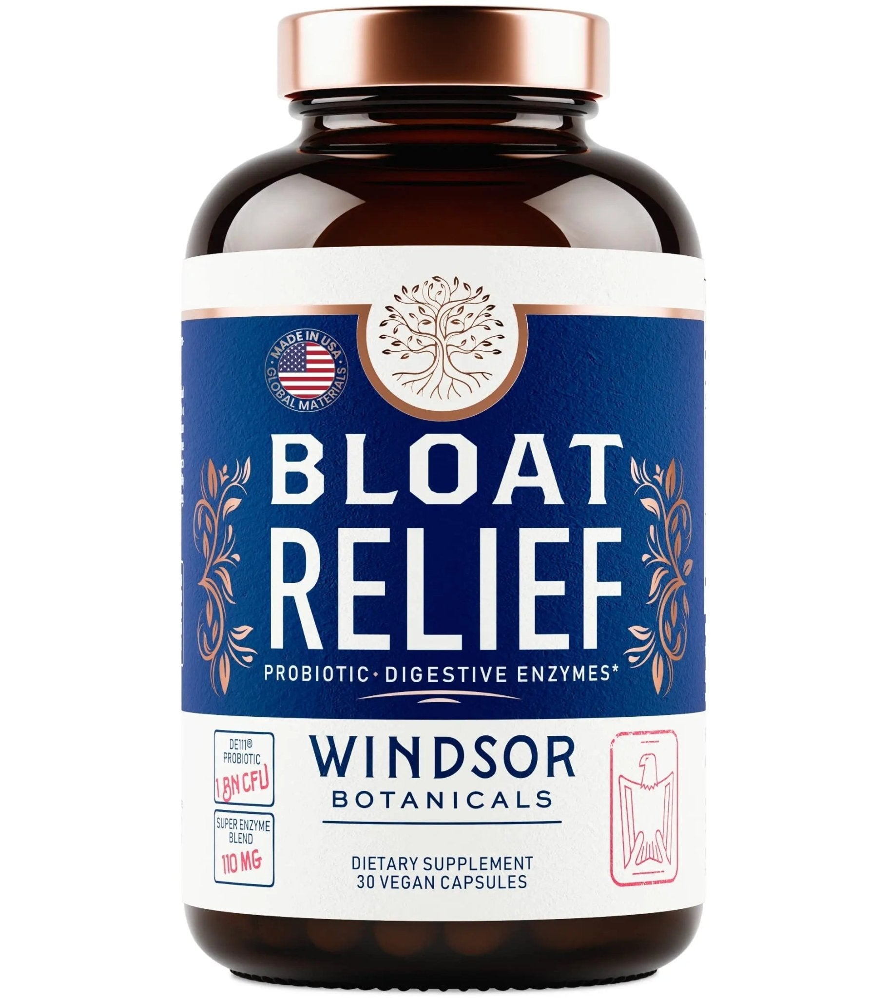 Bloat Relief Probiotic and Digestive Enzymes - Anti Bloating Turmeric, Fennel, Bromelain IBS Supplement - Detox Debloat Capsules Gas - Bloating Relief for Women and Men - 30 Gut Health Pills - Maple Wellness Supplements